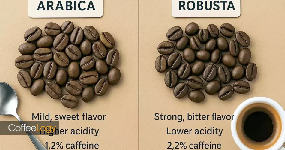 تفاوت کافئین قهوه عربیکا و روبوستا