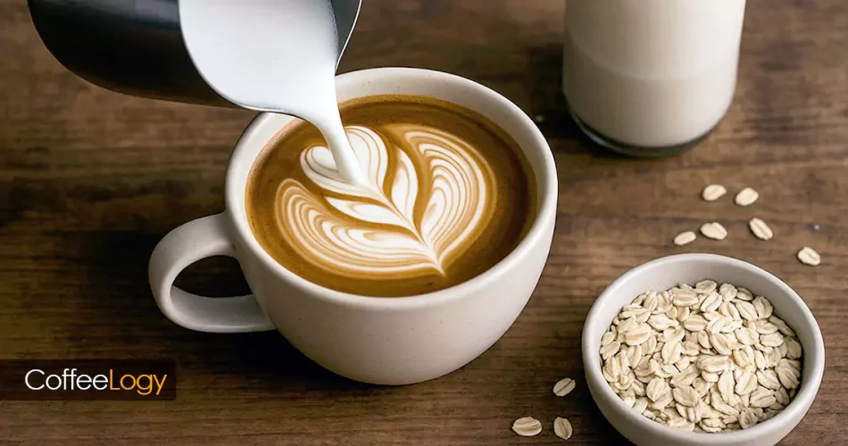 قهوه با شیر جو دوسر و اوت لاته مخملی