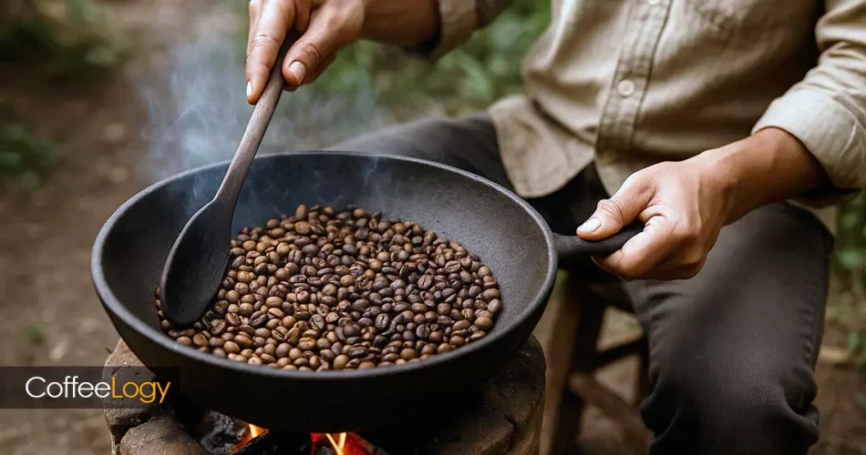 رست قهوه خانگی با تابه چدنی، کرک اول و پروفایل رست
