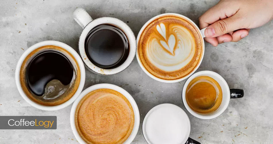 میزان کافئین قهوه بر اساس سایز لیوان و تعداد شات در کافه‌ها