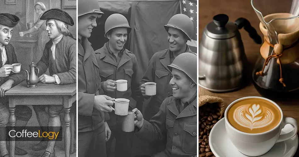تاریخچه قهوه در آمریکا کافه‌ها، انقلاب آمریکا، موج‌های قهوه تخصصی